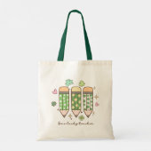 Tote Bag Cute St. Patrick’s Day Teacher Tote with Clovers (Dos)
