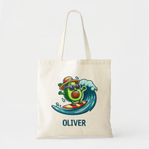 Tote Bag Cute Surfer Avocat Attrape les Vagues Personnalisé