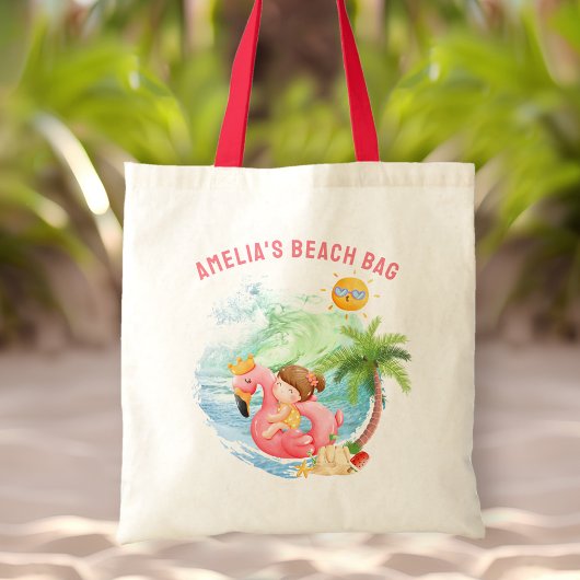 Tote Bag Cute Swimming Beach Name Girl