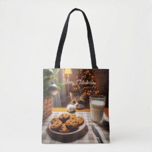 Tote Bag Cute Tabby Cat Reaching pour les cookies Noël