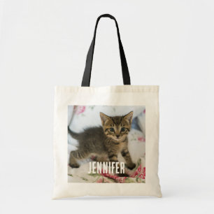 Tote Bag Cute Tabby Kitten À L'Air Surpris