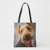TOTE BAG CUTE TAN & CHIEN BROWN WELSH TERRIER (Devant)