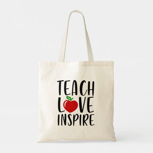 Tote Bag Cute Teach Love Inspire Cadeau de l'enseignant (Dos)
