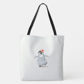 Tote Bag Cute Tropical Penguin Rose Ajouter un nom Baby (Dos)