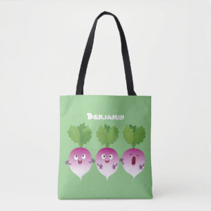 Tote Bag Cute turnip légumes trio chanter dessin animé