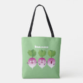 Tote Bag Cute turnip légumes trio chanter dessin animé (Dos)