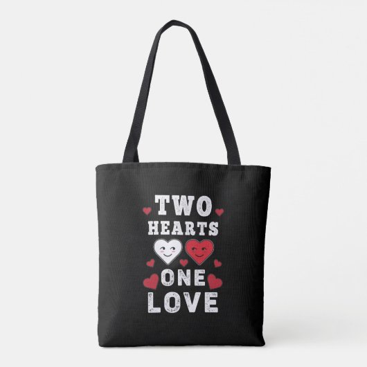 Tote Bag Cute Two Hearts One Love Anniversaire Saint-Valent (Dos)