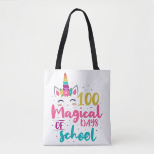 Tote Bag Cute Unicorn 100 Jours Magiques De L'École