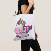 Tote Bag Cute Unicorn en cours d'exécution (De près)