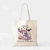 Tote Bag Cute Unicorn Halloween Trick ou Treat (Dos)