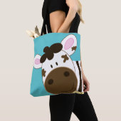 Tote Bag Cute Vache Brown par Jess (De près)