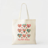 Tote Bag Cute Valentine Heart Pattern (Devant)