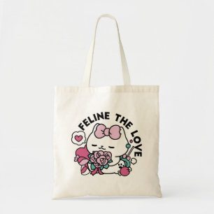 Tote Bag Cute Valentine's Cat Design - Feline the Love