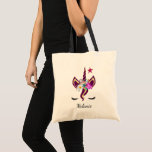 Tote Bag Cute violet Unicorn Corne Personnalisée<br><div class="desc">Sac fourre-tout personnalisé mignon pour une fille qui aime les licornes.</div>