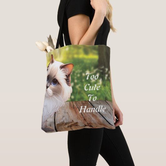 Tote Bag Cute Vue Himalayenne Autour Du Chat (De près)