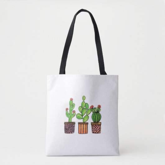 Tote Bag Cute Watercolor Cactus (Devant)