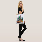Tote Bag Cute Watercolor Cactus Garden (Sur le modèle)