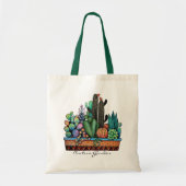 Tote Bag Cute Watercolor Cactus Garden (Devant)