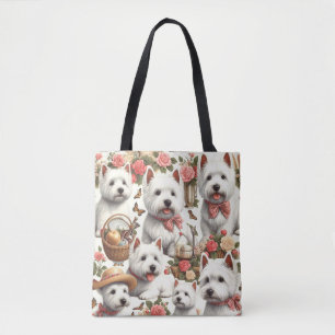 Tote Bag Cute West Highland White Terrier sans fil