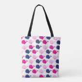 Tote Bag Cute Whales, Pattern of Whales, Sea Animals (Dos)