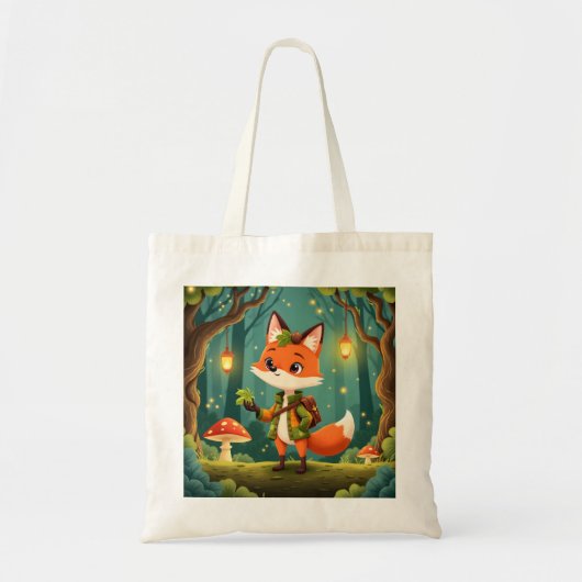 Tote Bag Cute Whimsical Cartoon Fox (Devant)