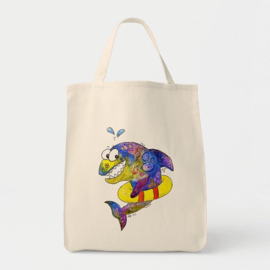 Tote Bag Cute Whimsical Requin coloré en flotteur (Devant)
