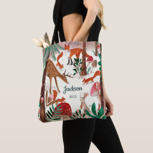 Tote Bag Cute Woodland Animaux Forêt de Noël