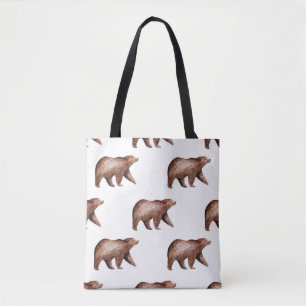 Tote Bag Cutesse de l'ours : Aquarelle Motif animal