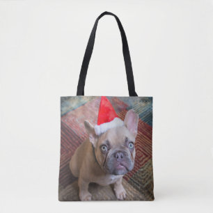 Tote Bag Cutest Baby Animals   French Bulldog Christmas