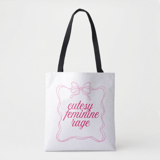 Tote Bag Cutesy Feminine Rage Pink Aesthetic Design | Soft  (Devant)