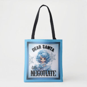 Tote Bag Cutie Blue Cher Père Noël Noël