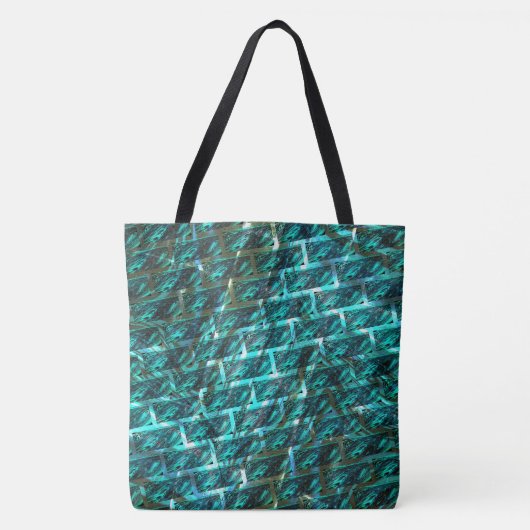 Tote Bag Cyan taché, brouté, râpé ou brique différente? (Devant)