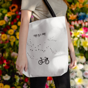 Tote Bag Cycling Life, gratuit comme un oiseau personnalisa