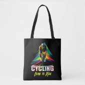 Tote Bag Cyclisme Né pour Rouler (Devant)
