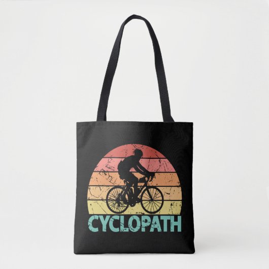 Tote Bag Cyclopath drôle Cyclisme (Devant)