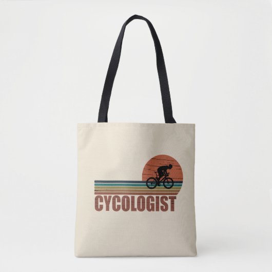 Tote Bag Cycologiste drôle dire vélo (Devant)