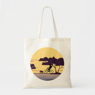 Tote Bag Cycologiste Safari tour à vélo avec coucher de sol