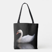 Tote Bag Cygne blanc sur noir (Dos)