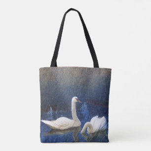 Tote Bag Cygnes en roseaux, Bruno Liljefors