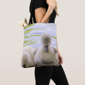 Tote Bag Cygnets flous - fourre-tout (De près)