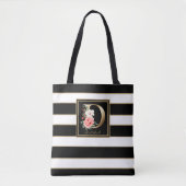 Tote Bag D Monogramme floral or | Blancs noirs (Devant)