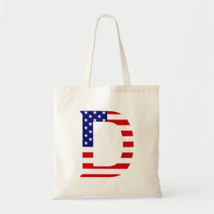 Tote Bag D Monogramme superposé sur le drapeau américain bt