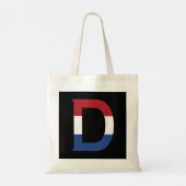 Tote Bag D Monogramme superposé sur NLD Flag sur bk btcn (Dos)