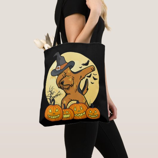 Tote Bag Dabbing Airedale Terrier Funny Chien Halloween Cad (De près)