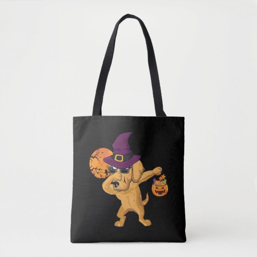 Tote Bag Dabbing Golden Retriever Dog cadeau Halloween Dabb (Devant)