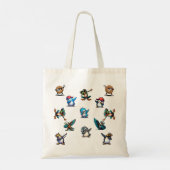 Tote Bag Dabbing Penguins,Frogs,Eagles & Donuts (Dos)