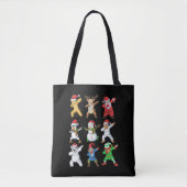 Tote Bag Dabbing Père Noël Elf Friends Noël (Devant)