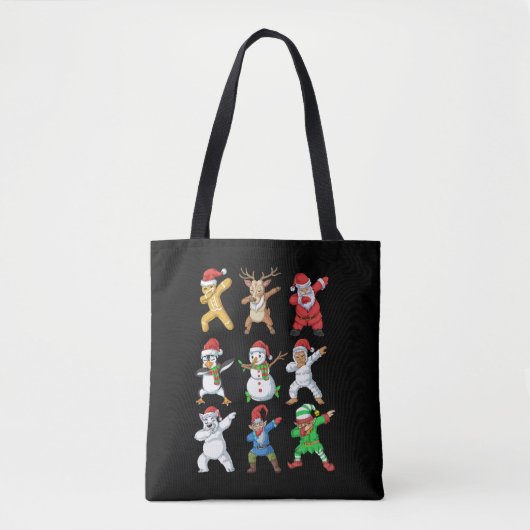 Tote Bag Dabbing Père Noël Elf Friends Noël (Devant)