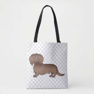 Tote Bag Dachshund à longs poils au chocolat Chien de dessi
