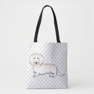 Tote Bag Dachshund à longs poils crème Chien de dessin anim